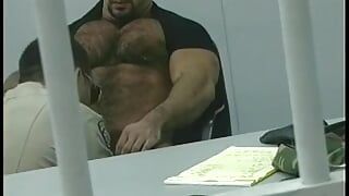 Stud taken for booking and gets cock in mouth and ass in jail cell