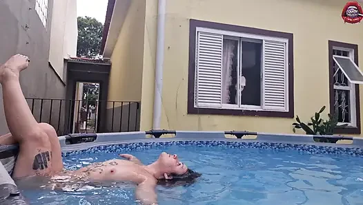 Your Slut Neighbor Showing Herself in the Pool