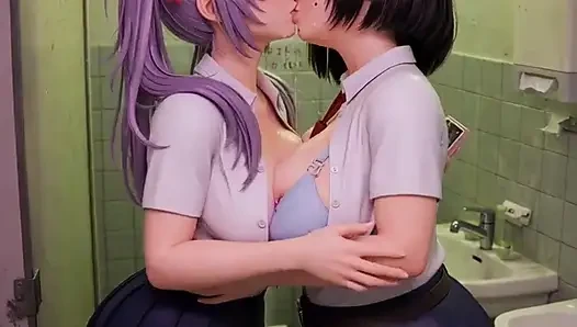 Schulmädchen küssen Cosplay Anime compilation