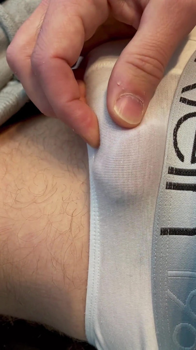 Frenulum Orgasm and Cum by Rubbing My Dick Through My Briefs