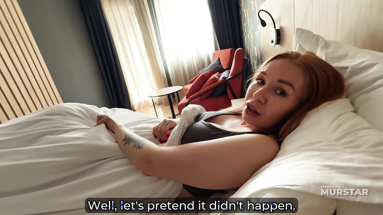 Redhead Step Mom Grinds Her Big Ass and Takes Taboo Creampie in Vacation Share Bed
