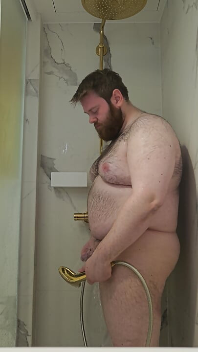 Chub showering in Poland