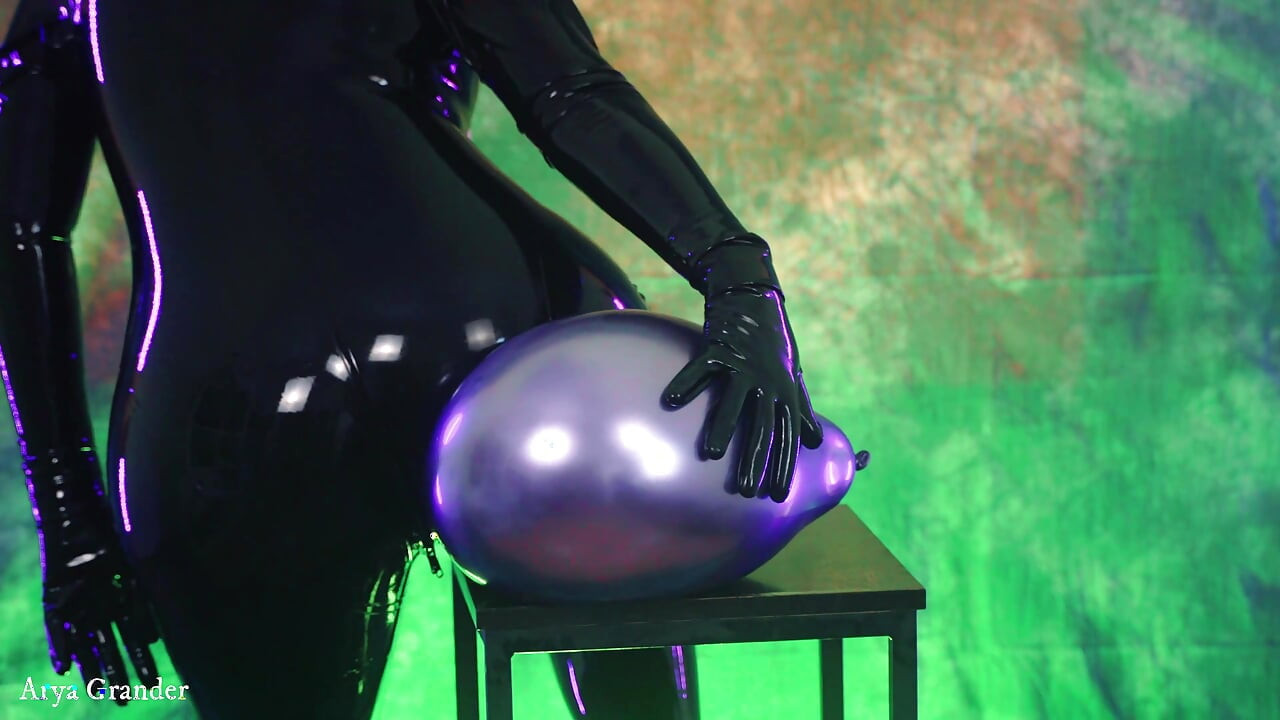 Air balloon fetish video rubber POV