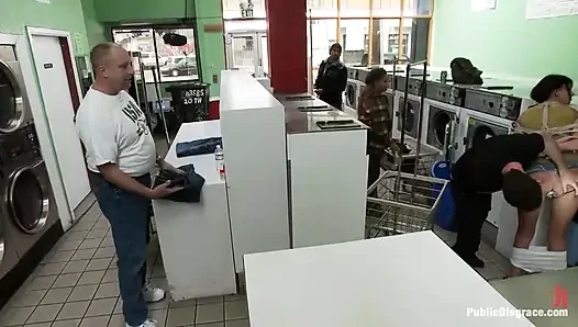 Filthy Whore Fucked at the Laundromat