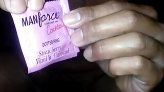 Dotted Manforce Strawberry Flavored Condom Masturbation