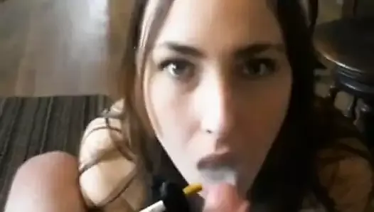 smokes, blows and eats cum