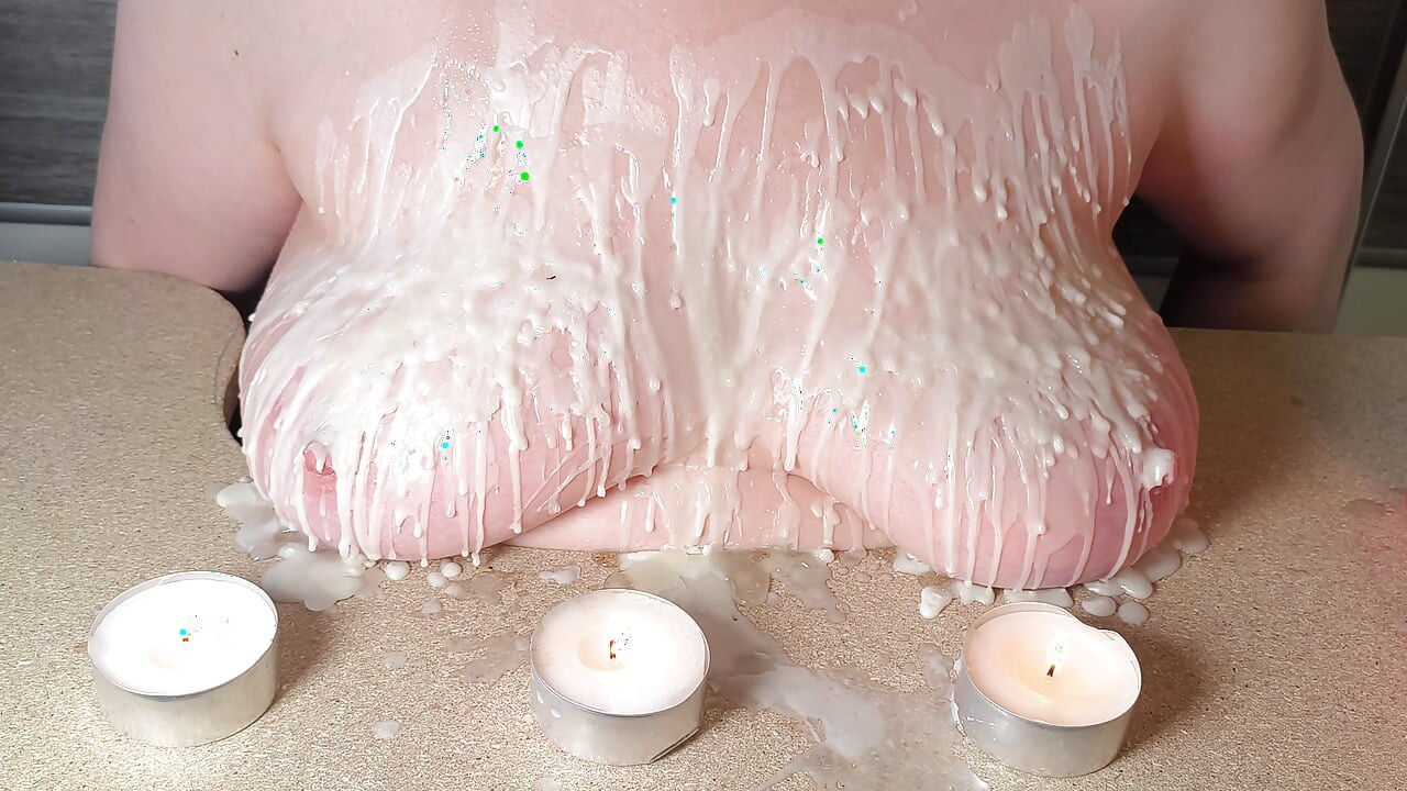 Breasts with hot candle wax and then beat