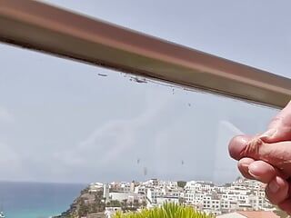Huge Open Air CUMMING in Slow Motion! Naked and naughty on a hotel terrasse again!