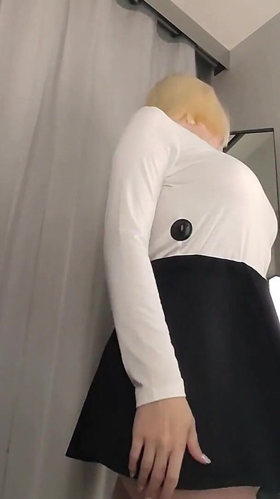 Memorable moment from "Try On Haul Transparent Clothes with huge tits, at the dressing room."