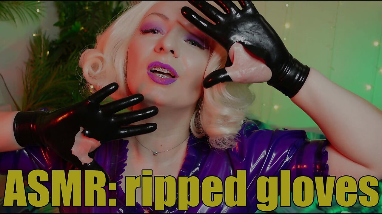 Ripped latex rubber gloves video