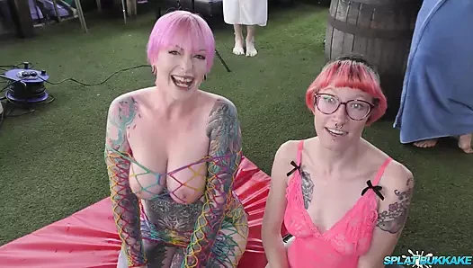 Wirklich erstaunliches bukkake mit inked schätzchen piggy und rosa teil 1