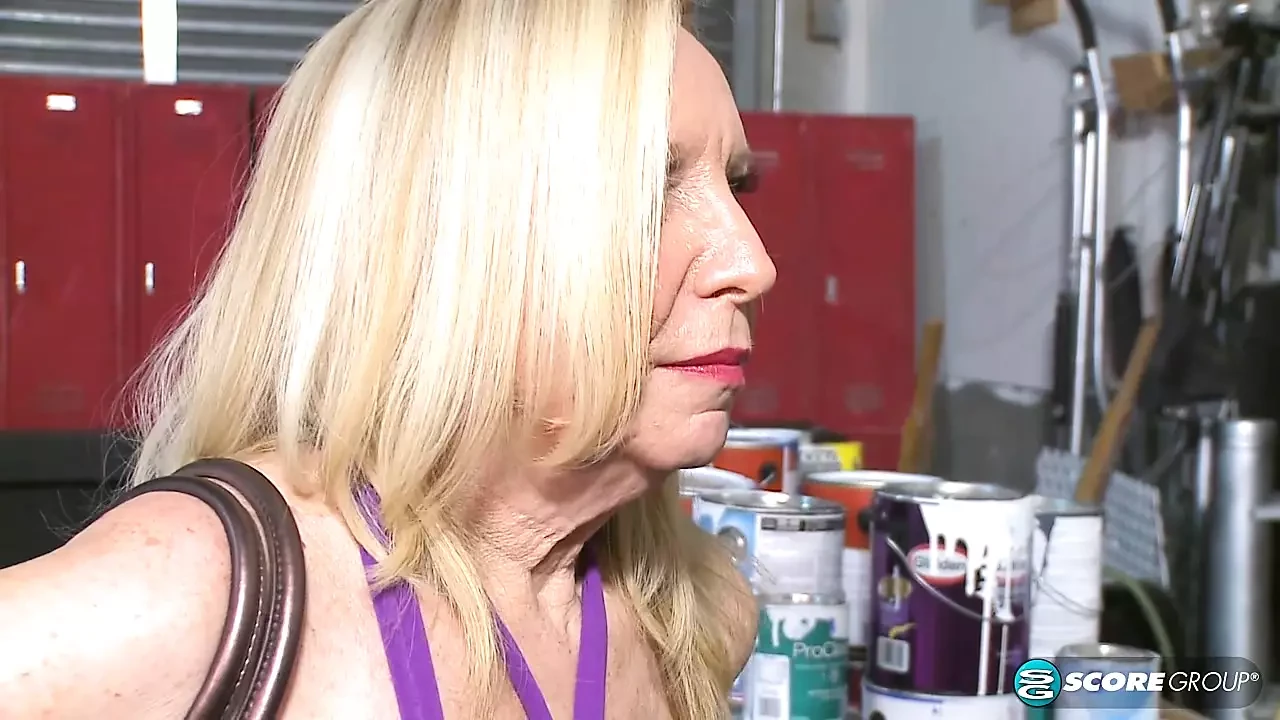 60Plus MILF gets fucked by two guys on the garage floor