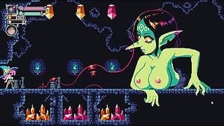 Flip Witch Pixel HENTAI Game Ep.8 gender bender witch and giant goblin queen catfight !