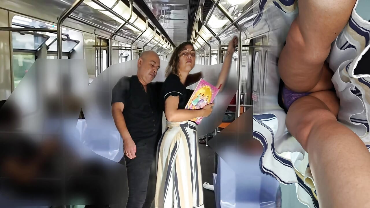 Rubbing himself during the subway ride under her skirt.