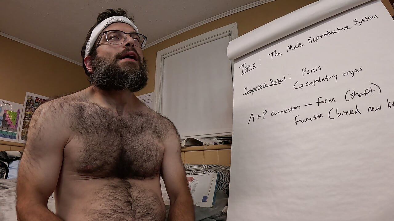 Anatomy lesson video turns into an accidental demonstration of male orgasm