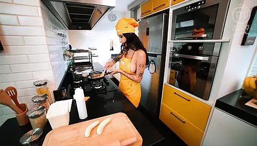 Hot lesbian Latinas cooking - Part 2 - SFW