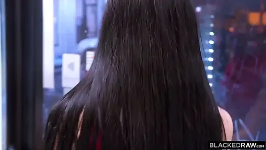 Blackedraw Dark-haired Hottie Takes on Two Huge Bbcs