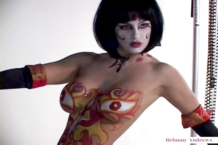 Brittany Andrews Dragon Smoke Body Paint Artistic Seduction!