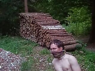 Outdoor forest masturbation