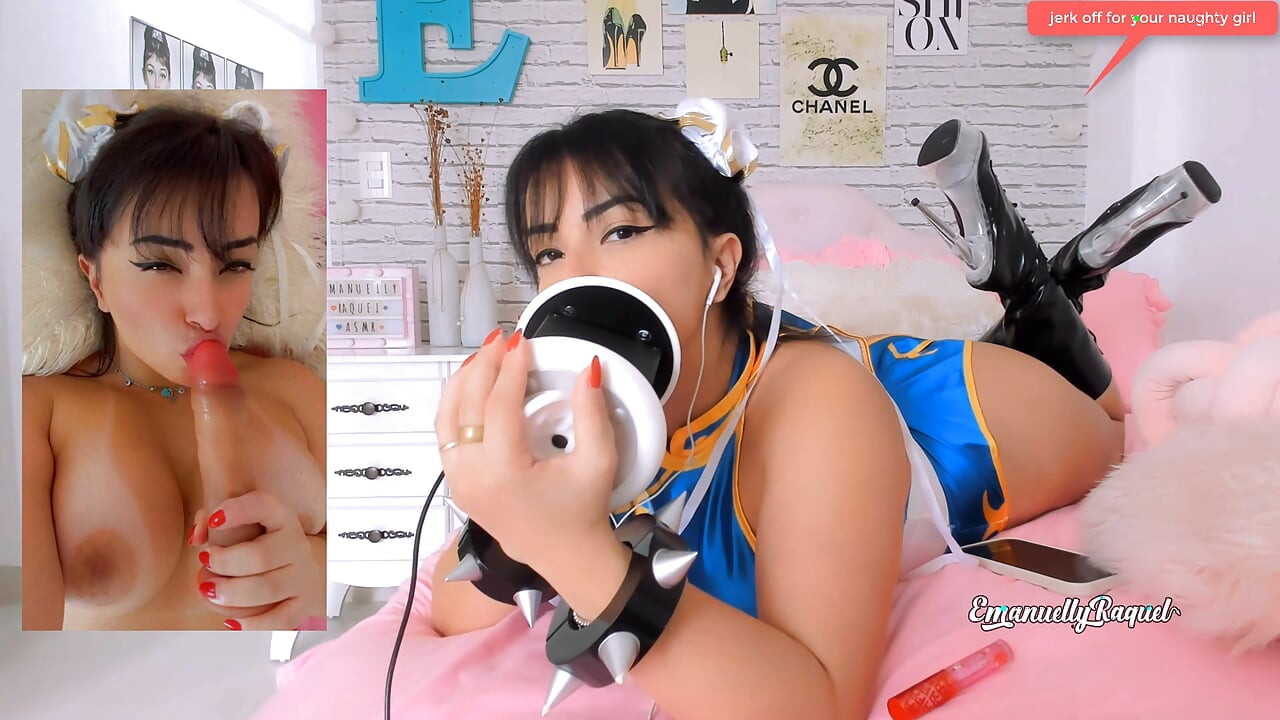 ASMR 포르노 격렬한 CHUN LI 코스프레 EMANUELLY RAQUEL 귀 핥기 아헤가오 오럴과 젖탱이