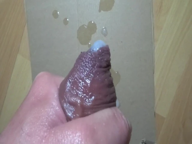 Cumshot with semi hard cock