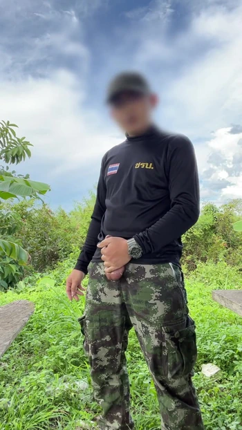 Emotional moment from "A soldier in the army jerk and cum"