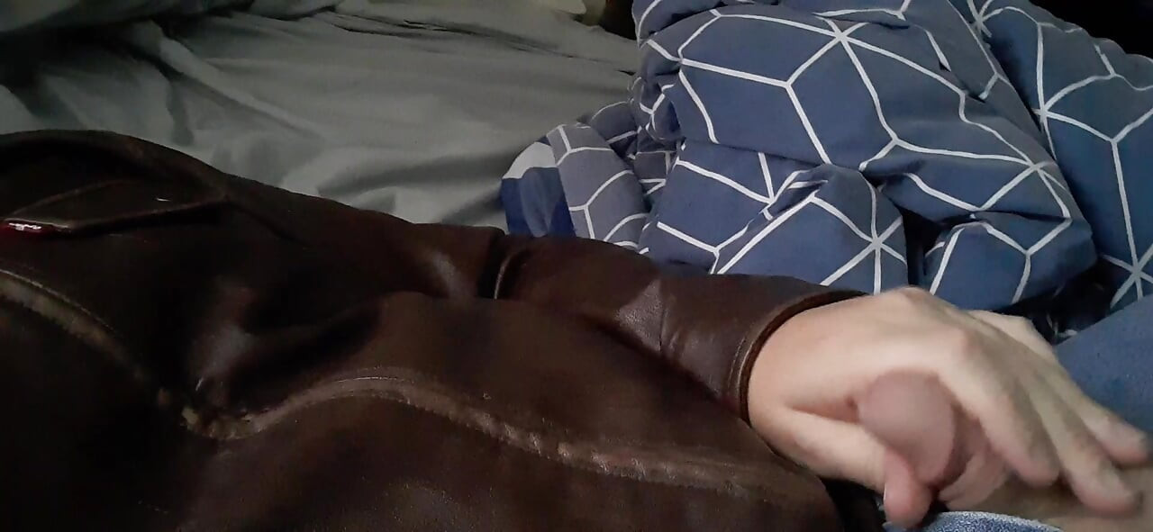 Gooning in leather and jeans