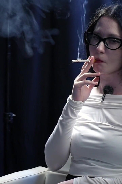 Smoking Seduction - Intriguing Lady in White. 2 Reds in a Row