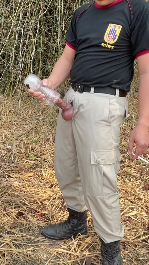 Thai uniform with sex toy outdoor | Clip 1