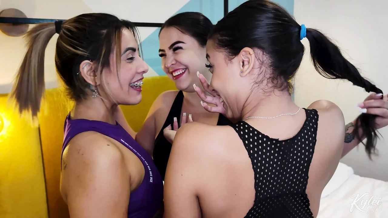 Busty Latinas Enjoy a Wild and Hardcore Lesbian Threesome Before Going to Training!