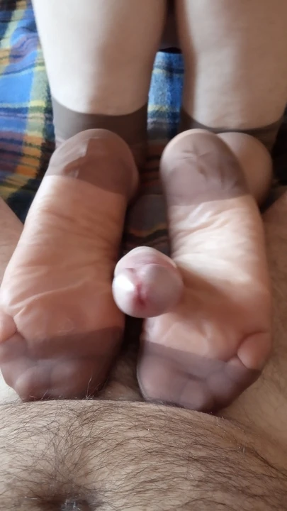 wife with cock between her feet