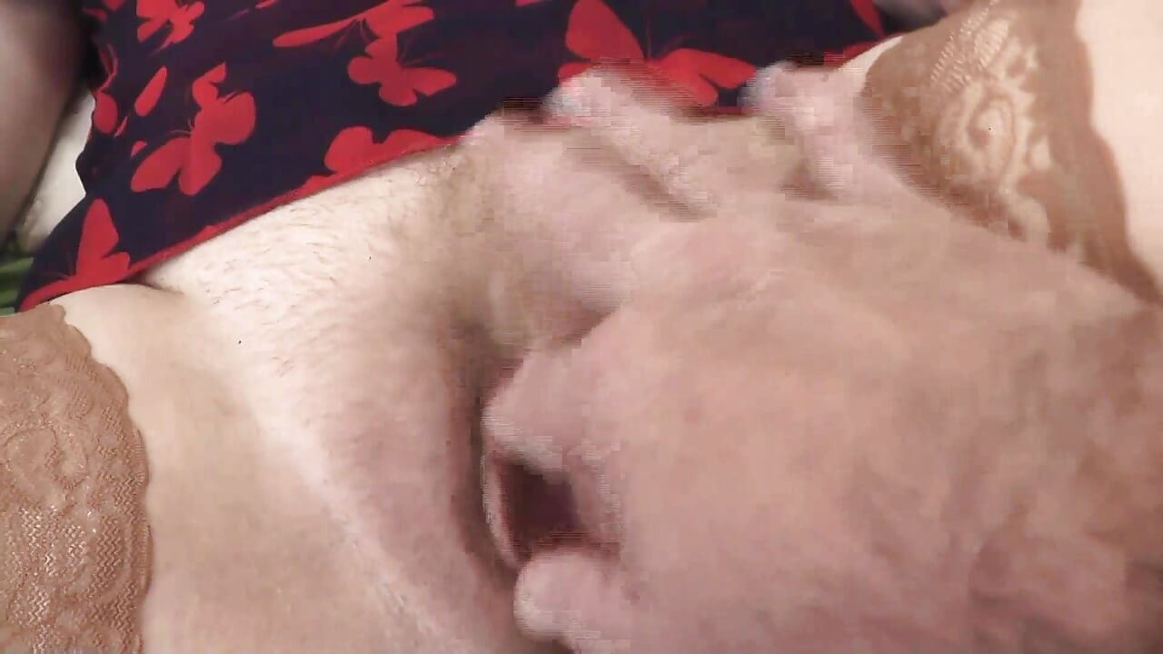 Lover masturbates clitoris on my wife cunt with his finger to orgasm Close UP. Wet pussy blonde Milf Labia Without panties Sex