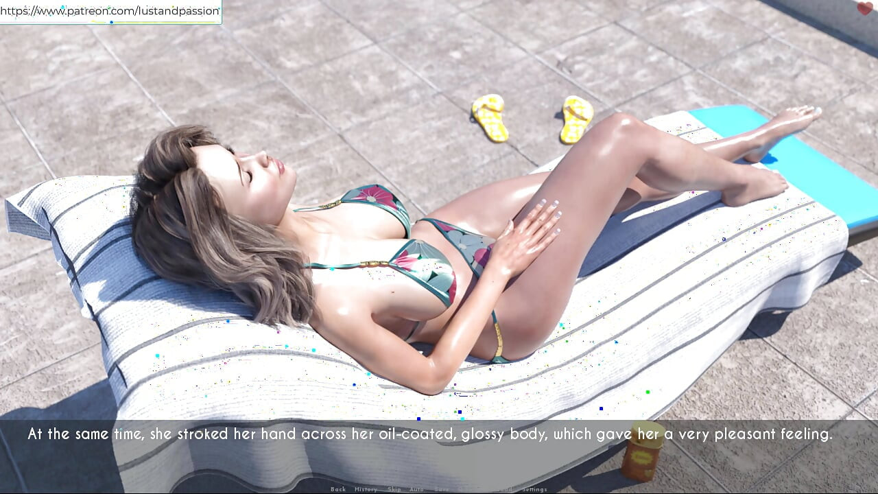 AWAM - loção de massagem de Sam nas costas de Sophia