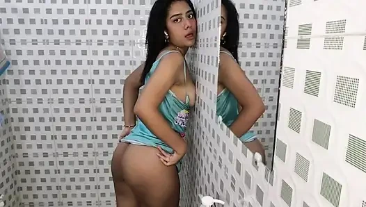 Slut gets fucked, in her stepbrother's bathroom secretly