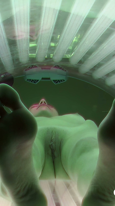 Czech Solarium 44: Slim Young Woman Shows off Naked in the Solarium