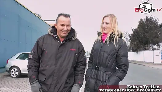 German blonde approached on the street and fucked in the ass