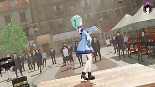 Rushia - điệu nhảy gợi cảm trên máy ảnh + dần dần cởi quần áo (Hentai 3d)