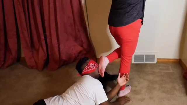 Foot worshiping mistress