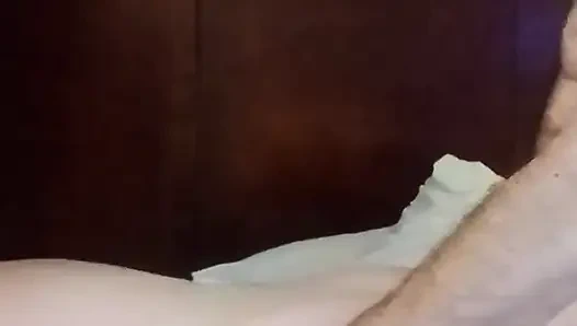 He strokes and talks dirty until she can't take it