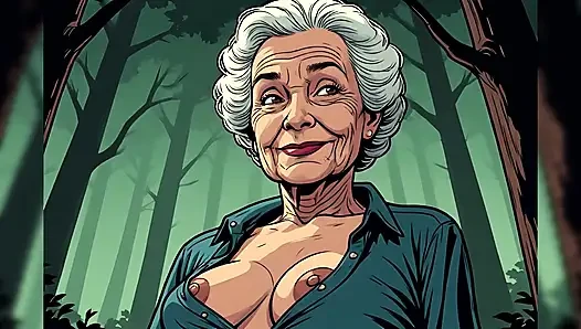 Nenek Kartun Topless
