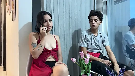 They catch me having sex secretly with my girlfriend's friend and she ends up joining the best sex of our lives.