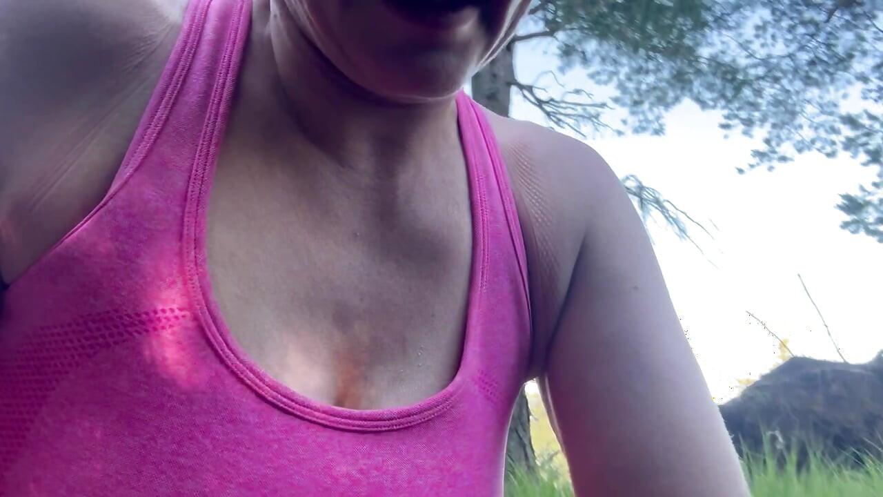 Hiking, pissing and masturbating in the woods