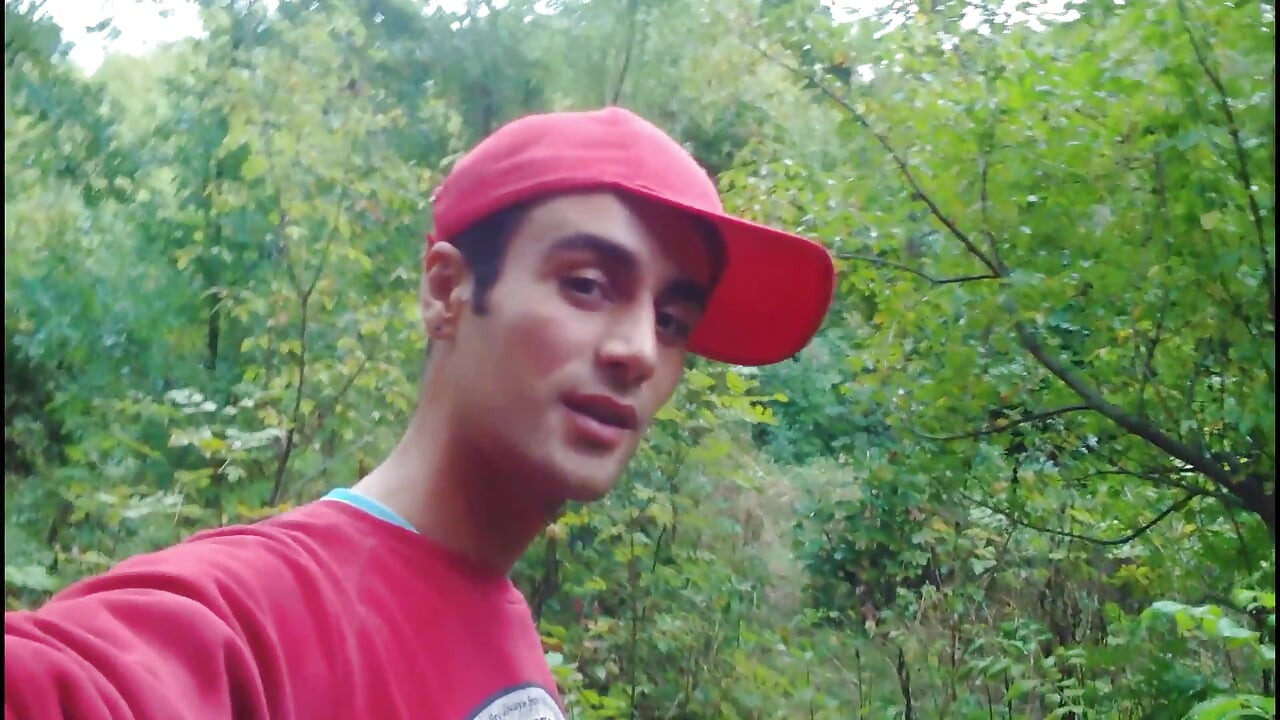 Twink Jerks off His Big Thick Dick Outdoor and He Cums Very Big Load
