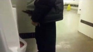 Hung Latino Showing Off Public Toilet