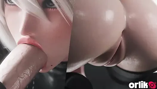 2b nier automata sakso ve kasaba kovboy kız sikişi - kremsi amcık ve dölleme son 3d animasyon