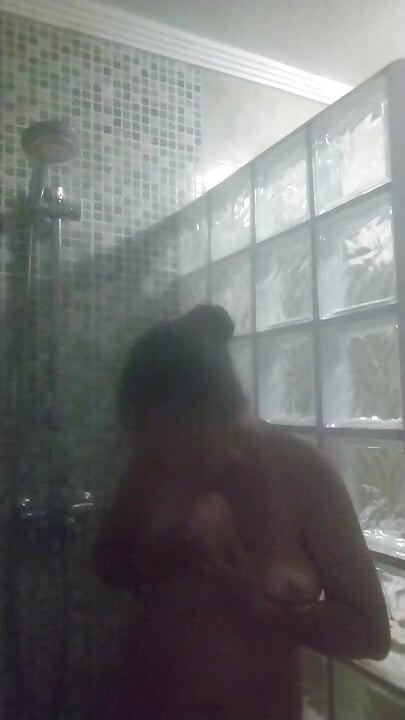 Playing in the very hot shower