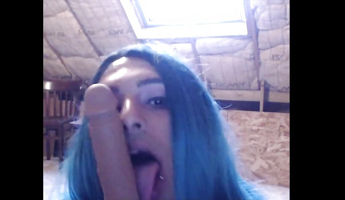 Femboy Sissy Slut Sucking Dldo Hoping for a Real Dick to Lick