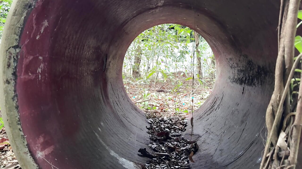 Public Jerk off and Dildo Play in Abandoned Build