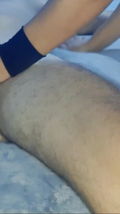 My girl make me a delicious handjob with oil, licks, spits and much horny | Clip 1