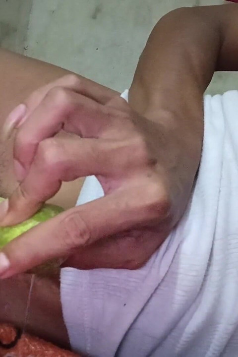Jujut Expression Playing Solo Using Cucumbers That Have Been Hollowed Out